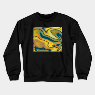 Gold dark green Marble Waves effect Crewneck Sweatshirt
